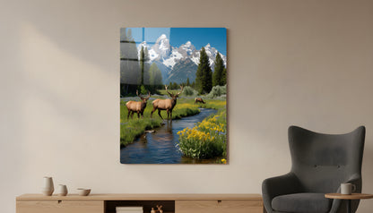 Majestic Elk Wildflower Meadow Print