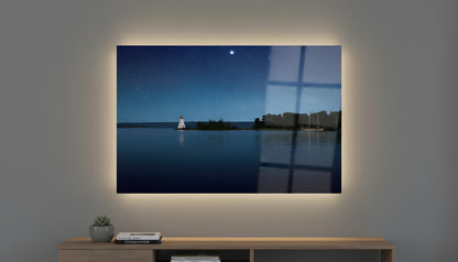 Moonlit Beach Pier Wall Art