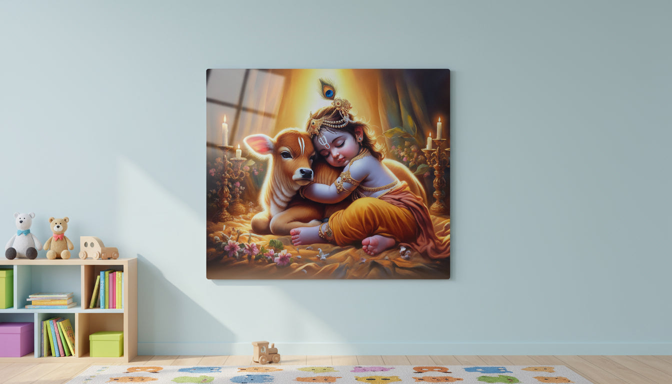 Lord Krishna Divine Child Wall Art