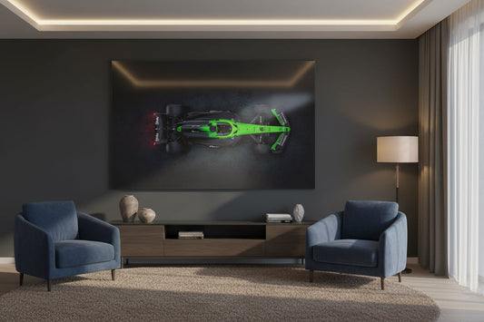 F1 Racing Car Neon Green Print