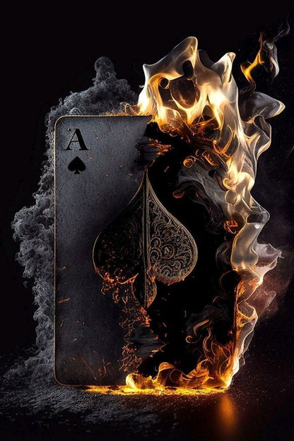 Ace of Spades Fire - Metal Print