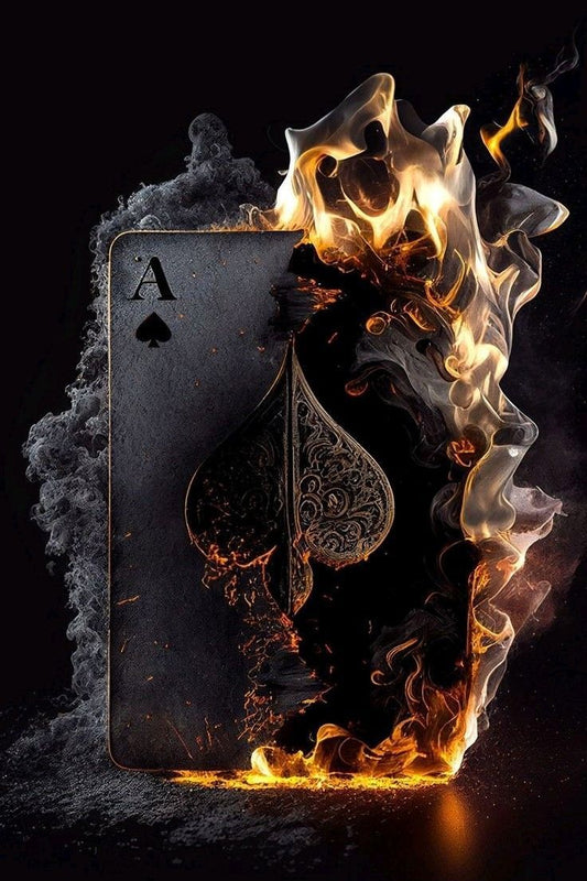 Ace of Spades Fire - Metal Print