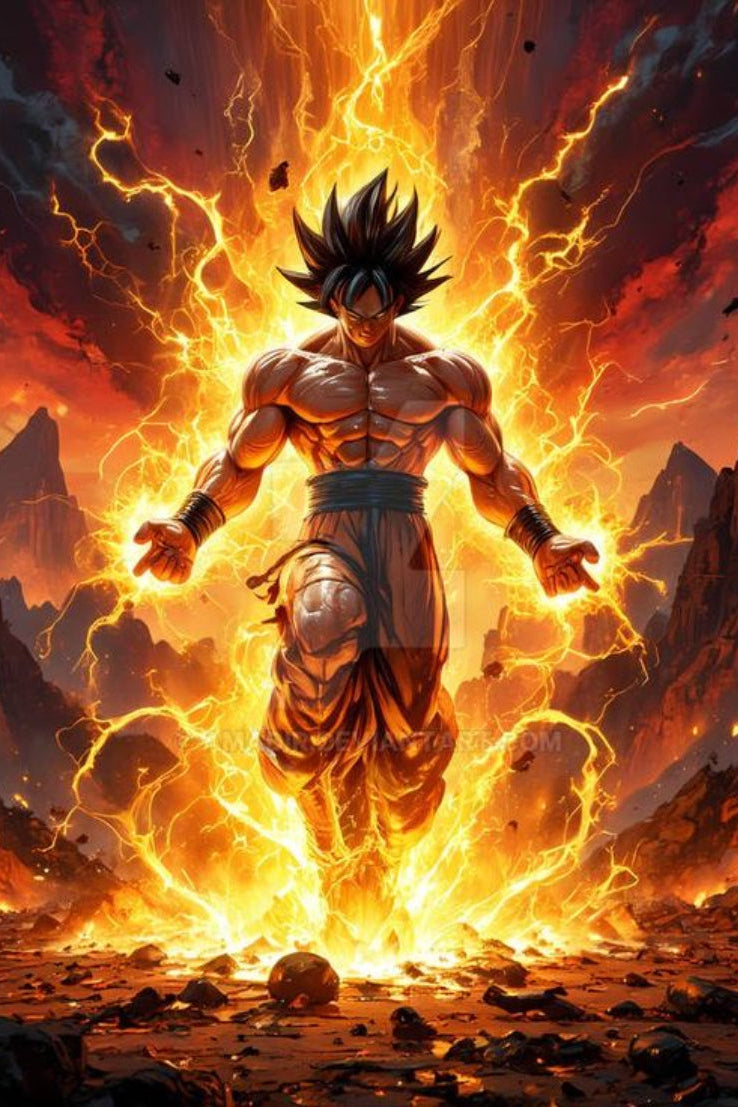 Epic Anime Warrior Metal Print - Frameless Wall Art