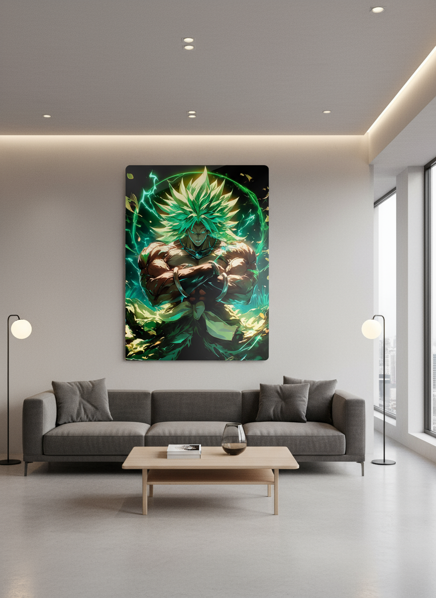 Anime Art on Aluminum Metal in Living Room