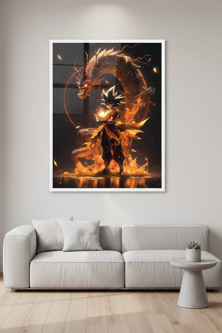 Frameless metal aluminum print with white border