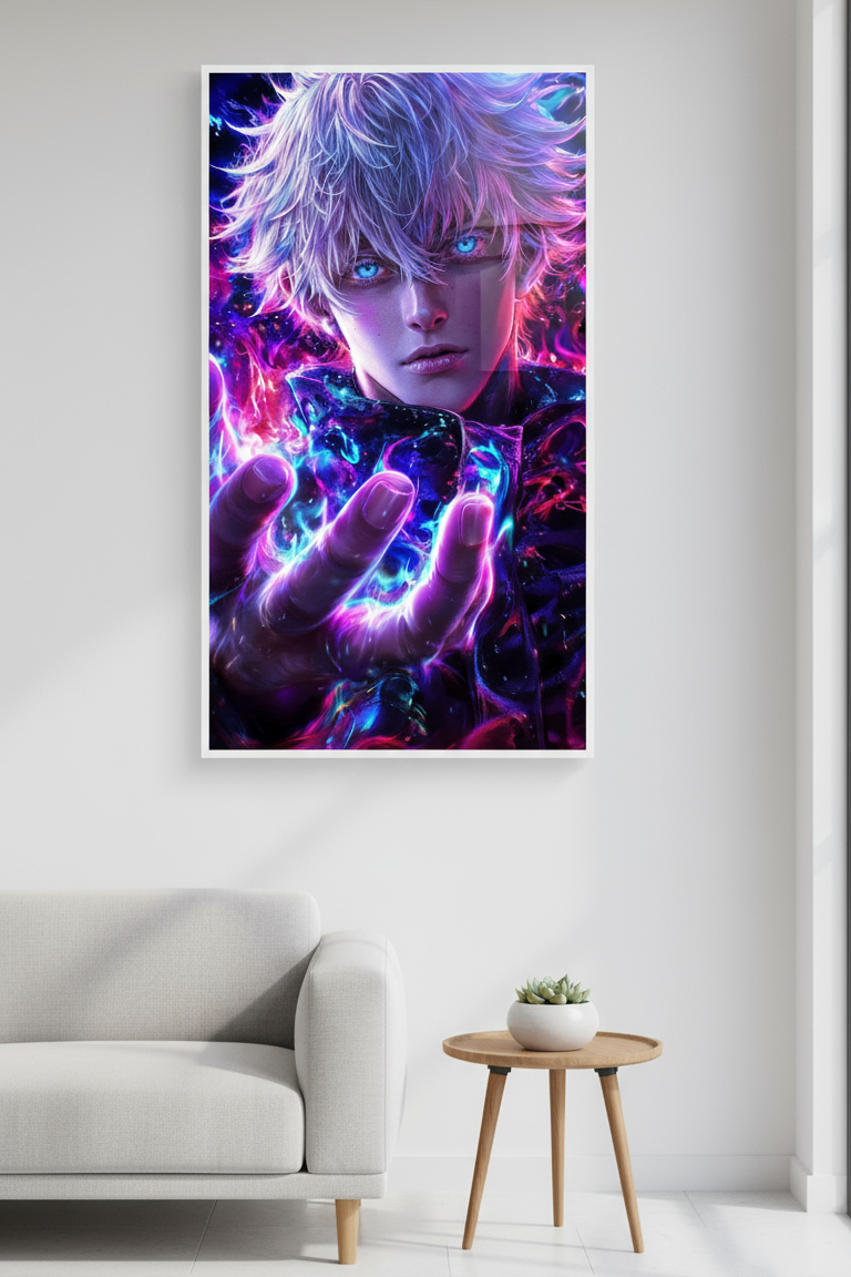 Frameless metal aluminum print with white border