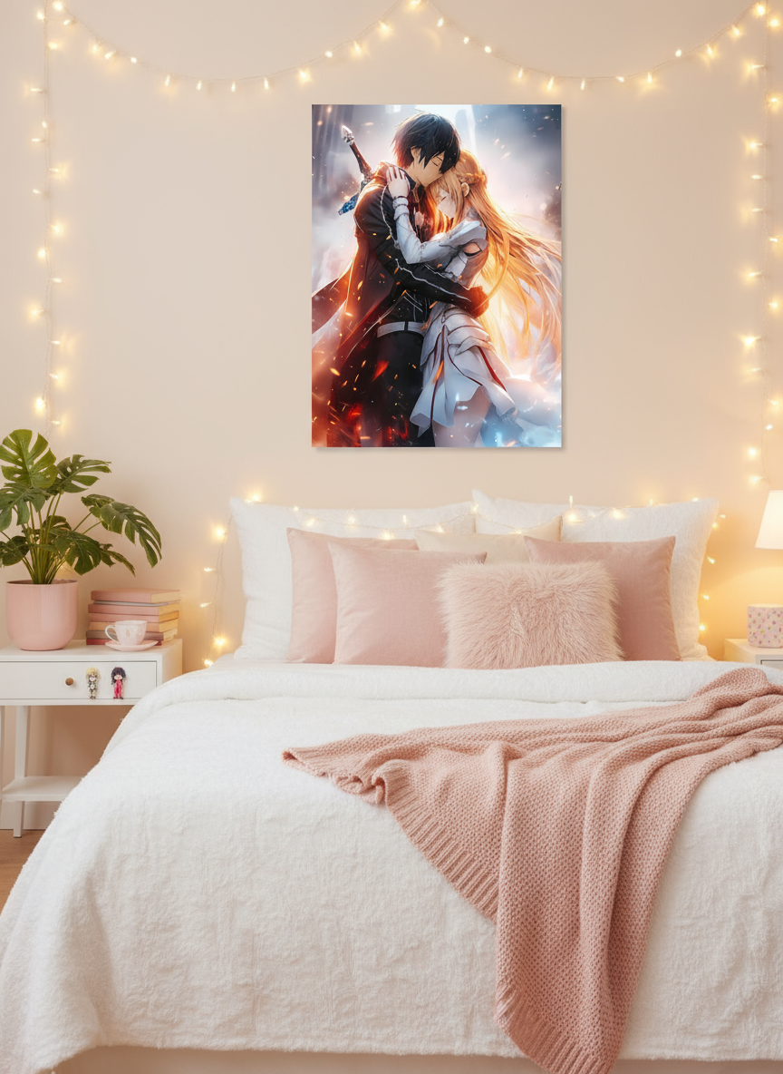 Romantic Anime Art in Girl's Bedroom